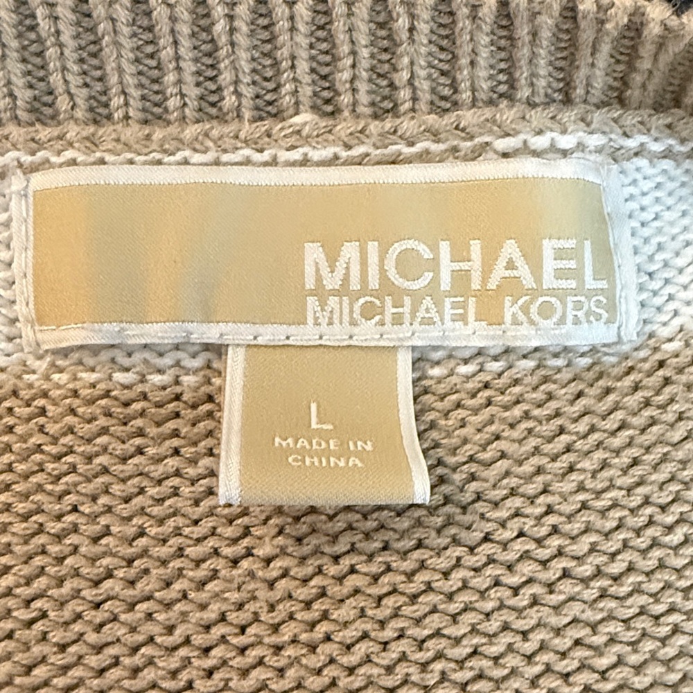 Michael Kors Beige and White Striped Sweater - Picture 3 of 3